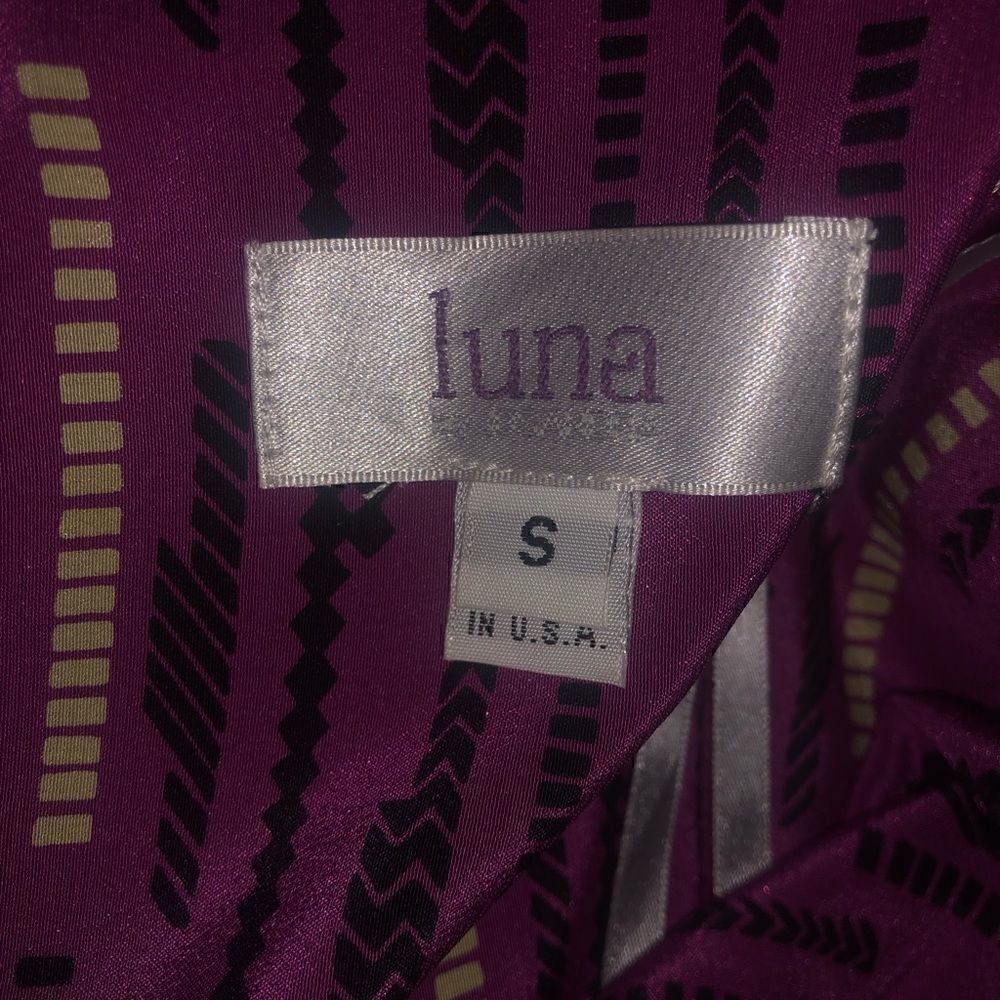 Pink Pattern Summer Dress 100% Silk Mini - Small - Picture 3 of 5